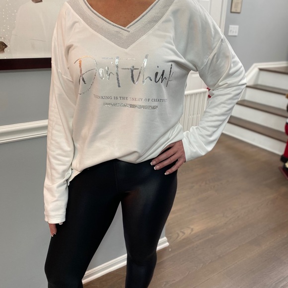 🤍WHITE SUEDE LIGHTWEIGHT “DON’T THINK...” - Picture 4 of 5